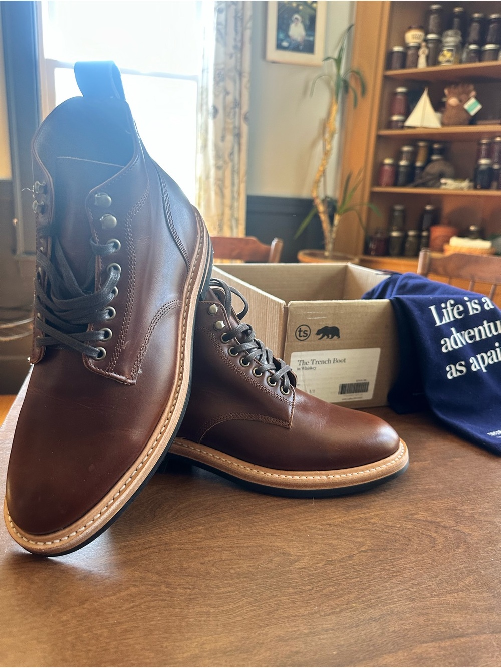 Taylor Stitch Dark Brown Leather Trench Boots